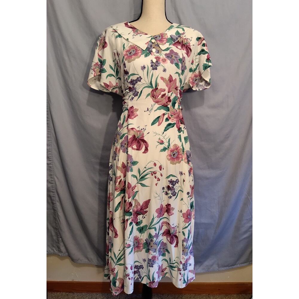 J.B. Wright Petites Floral Midi Dress